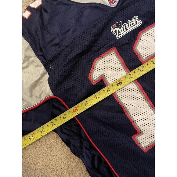 Vintage New England Patriots Youth Jersey #12 Brady Reebok Large 14-16 17.5x27.5 - Picture 9 of 11